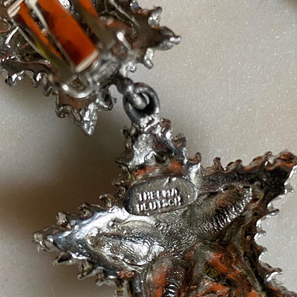 Vintage Thelma Deutsch Earrings pink/Star with AB Rhinestones Clip On ea… - Picture 6 of 13